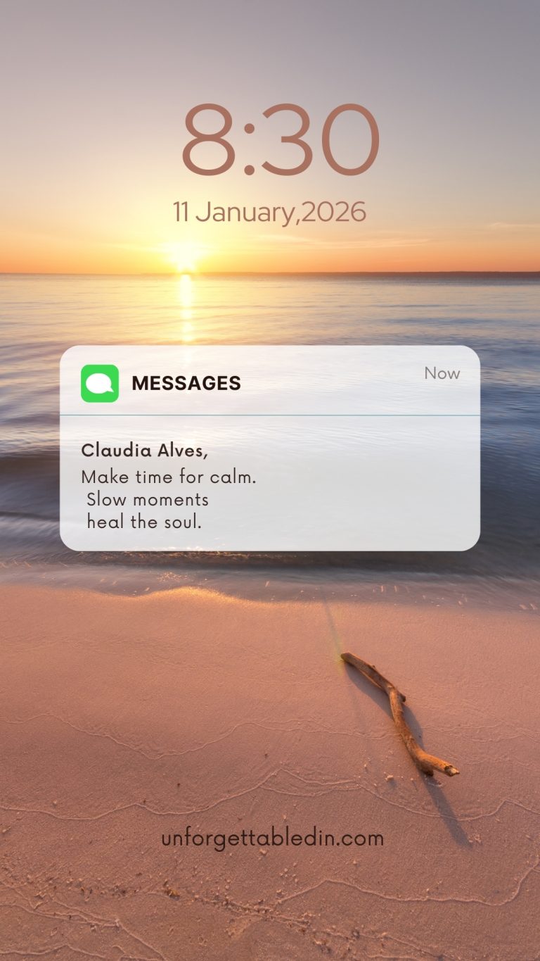 Calm mind inspirational reminder – blue aesthetic minimalist motivational quote for peace and clarity