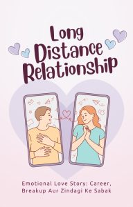 Blue and Purple Illustrative Long Distance Relationship Cover – Emotional Love Story in Hindi